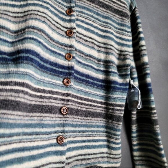 Vintage Carroll Reed Striped Blue Gray Wool Button Down Sweater Cardigan NWOT - Picture 13 of 15